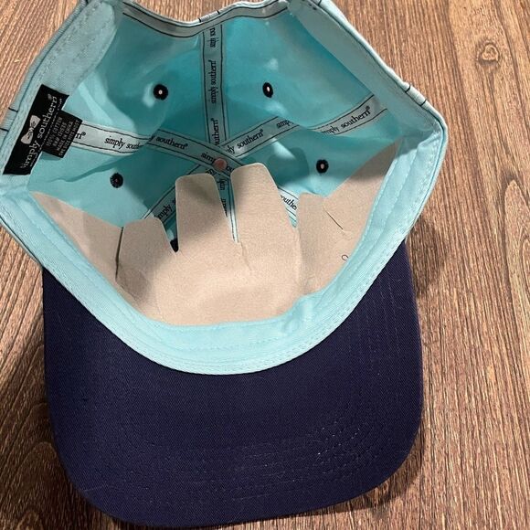 NWOT Simply Southern Cap Baseball Preppy Classy Happy Ball Hat Blue One Size - Picture 3 of 5